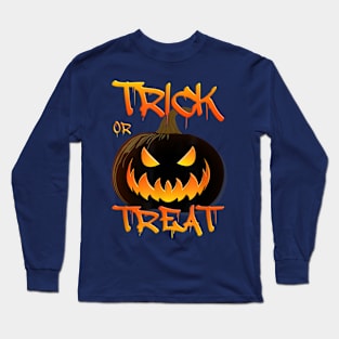 Cute Trick or Treat Halloween Pumpkin Long Sleeve T-Shirt